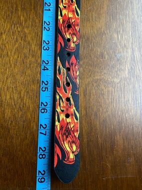 Tony Hawk Black Belt with Red and Yellow Flame Design